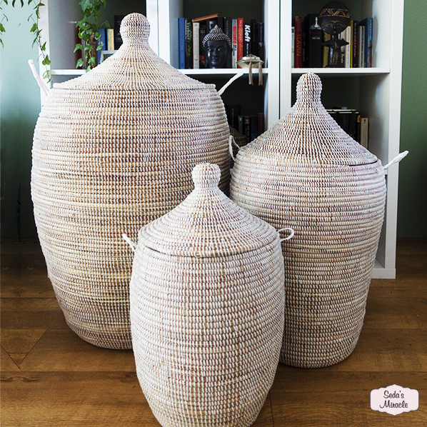 African laundry baskets, small, medium and large, Fair Trade