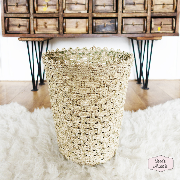 Handmade Tawa basket, Fair Trade made from pandan leaves