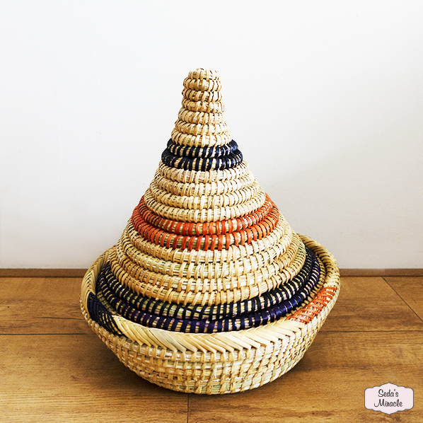 Handmade Moroccan Berber Taqli tajine basket, large