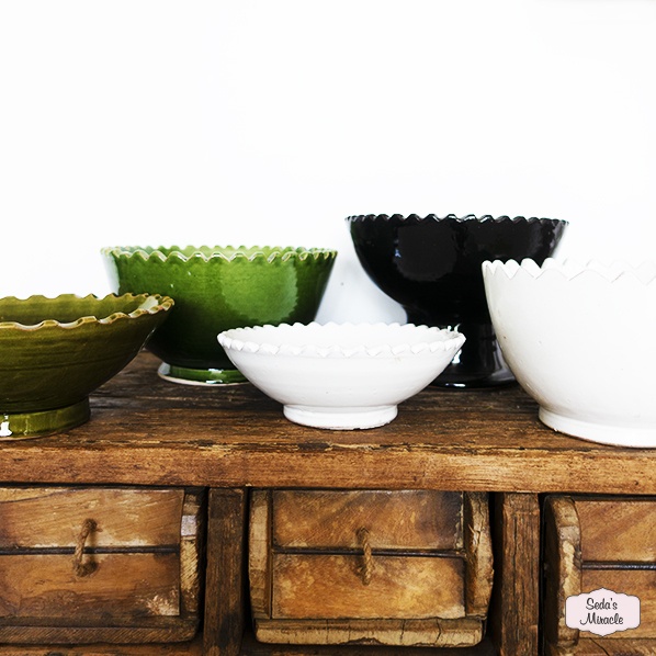 Handmade Moroccan Tamegroute bowls