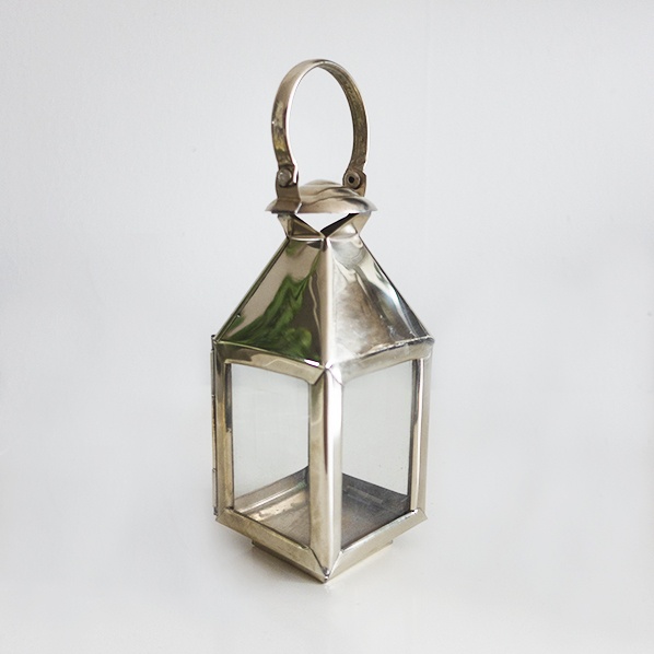 Handmade Moroccan Nihma tealight holder, silver