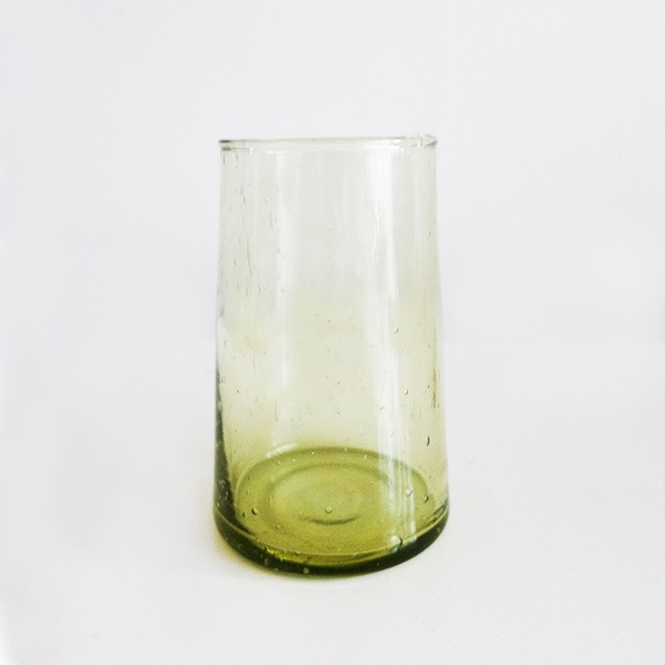 Handgemaakt Marokkaans Bibu glas, groen, large