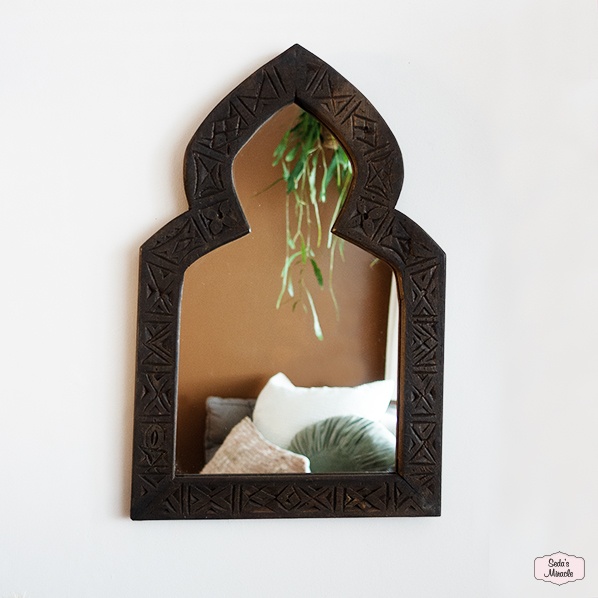 Marokkaanse houten Siya spiegel
