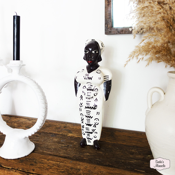African wooden Big Mama figurine, Fair Trade