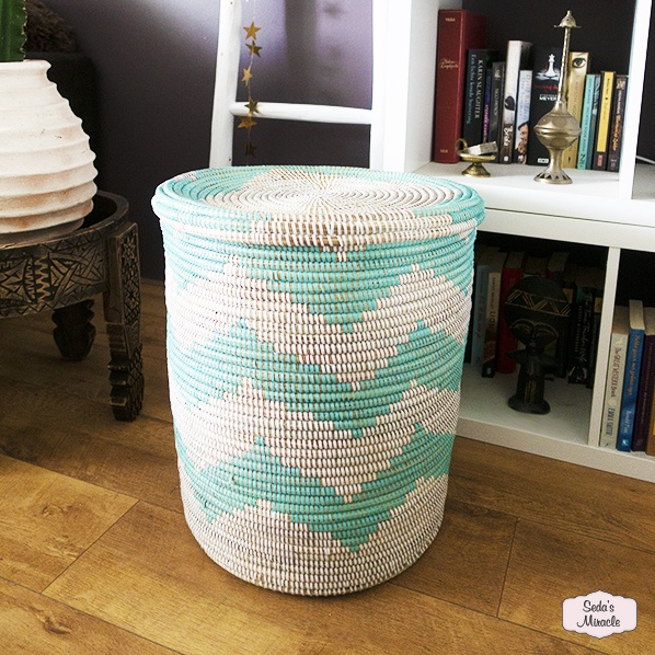 Handmade African laundry basket flat