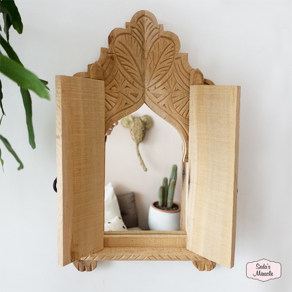 Marokkaanse houten Selma spiegel van hout