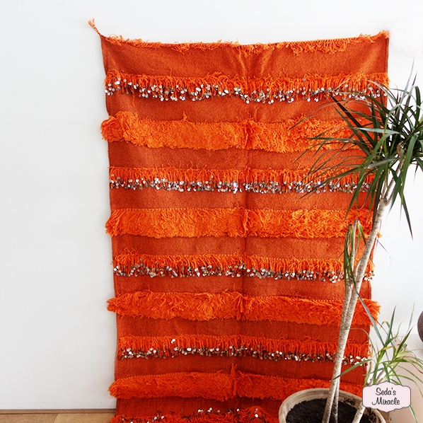 Marokkaanse Berber handira deken, oranje