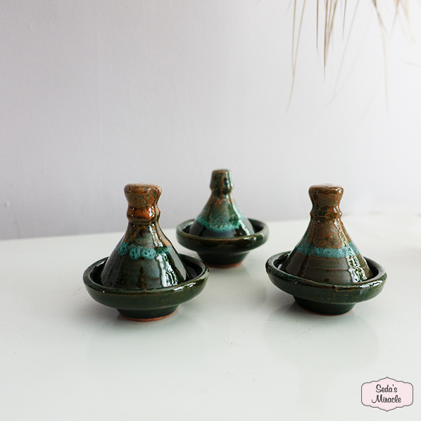 Marokkaanse Najila kruiden tajine, bruin turquoise groen oranje, small