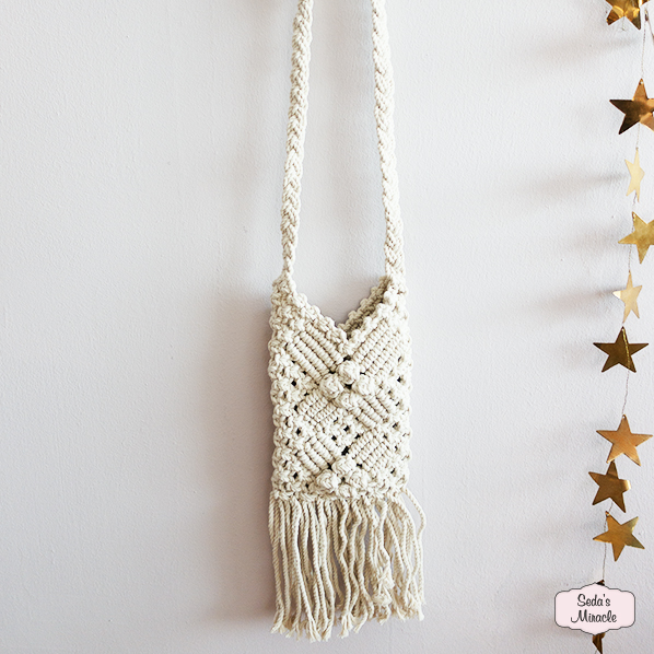 Macramé Sahar tas, wit
