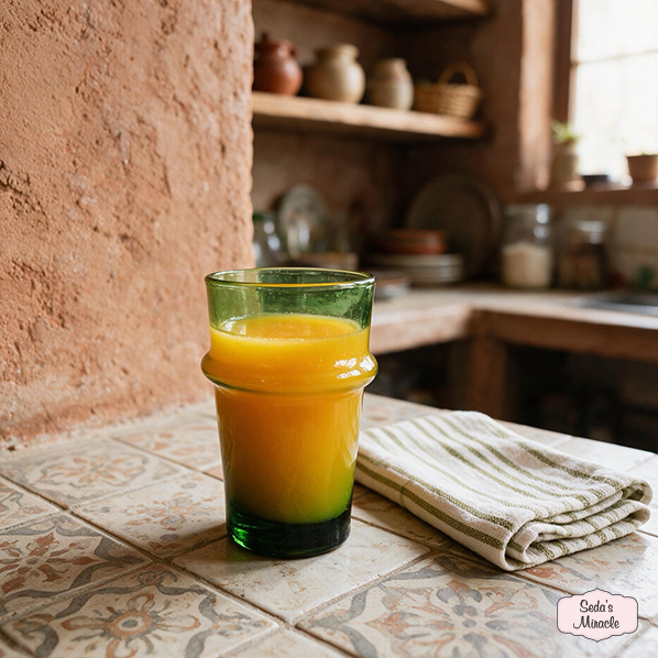 Marokkaans beldi glas, groen