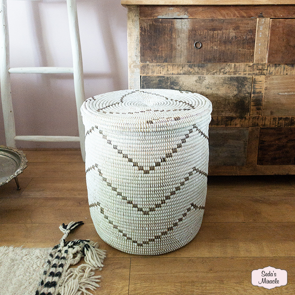 Afrikaanse Ahneen wasmand, wit bruin, xlarge
