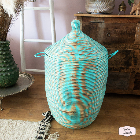 Afrikaanse wasmand, turquoise, xlarge