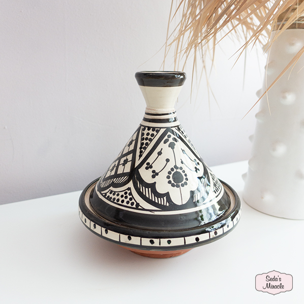 Marokkaanse tajine, wit zwart, large